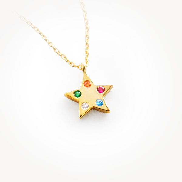 星星造型彩鑽項鏈